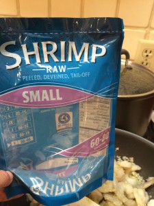 We put two bags of these in but most would probably like just one... wow, just realized we eat 120 shrimp.