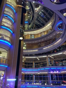 View from the center of the ship at night... cool!